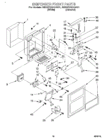 08 - Dispenser Front parts for Whirlpool Refrigerator 3ED27DQXAN01 / from AppliancePartsPros.com