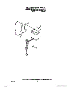 09 - Transformer, Not Illustrated parts for Whirlpool Refrigerator 3ET16ZKYWG01 / from AppliancePartsPros.com