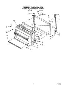 06 - Freezer Door parts for Whirlpool Refrigerator 3ET18GKXWG02 / from AppliancePartsPros.com