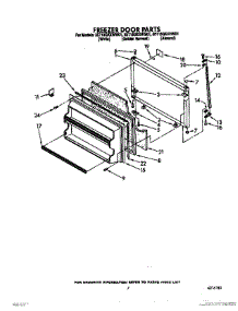 06 - Freezer Door parts for Whirlpool Refrigerator 3ET18GKXWN01 / from AppliancePartsPros.com