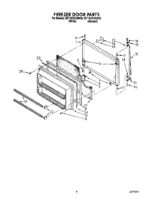 05 - Freezer Door parts for Whirlpool Refrigerator 3ET18ZKXAN00 / from AppliancePartsPros.com