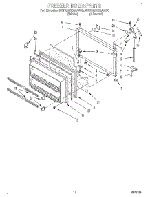 07 - Freezer Door parts for Whirlpool Refrigerator 3ET22DKXAN00 / from AppliancePartsPros.com