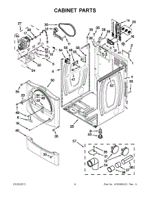 02 - Cabinet Parts parts for Whirlpool Dryer 3LCED9100WQ2 / from AppliancePartsPros.com