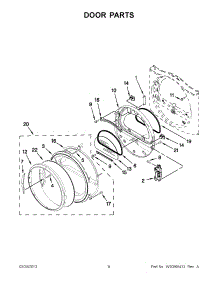 04 - Door Parts parts for Whirlpool Dryer 3LCED9100WQ2 / from AppliancePartsPros.com