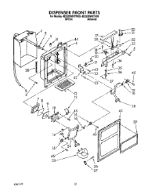 09 - Dispenser Front parts for Whirlpool Refrigerator 4ED22DWXTM00 / from AppliancePartsPros.com