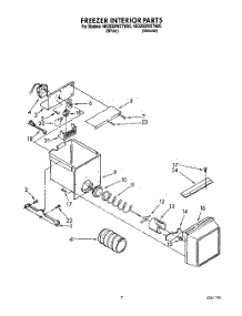 06 - Freezer Interior parts for Whirlpool Refrigerator 4ED22DWXTN00 / from AppliancePartsPros.com