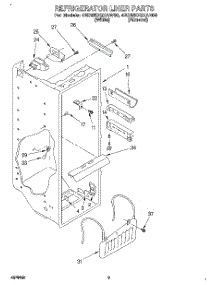 02 - Refrigerator Liner parts for Whirlpool Refrigerator 4ED25DQXAN00 / from AppliancePartsPros.com