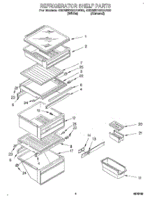 03 - Refrigerator Shelf parts for Whirlpool Refrigerator 4ED25DQXAN00 / from AppliancePartsPros.com