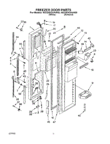 07 - Freezer Door parts for Whirlpool Refrigerator 4ED25DQXAN00 / from AppliancePartsPros.com