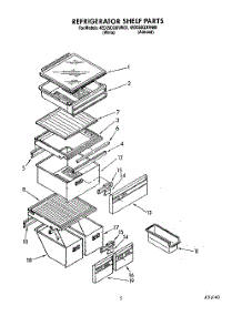 04 - Refrigerator Shelf parts for Whirlpool Refrigerator 4ED25DQXVN00 / from AppliancePartsPros.com