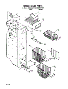 05 - Freezer Liner parts for Whirlpool Refrigerator 4ED25DQXVN00 / from AppliancePartsPros.com