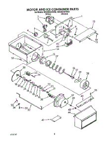 06 - Motor And Ice Container parts for Whirlpool Refrigerator 4ED25DQXVN00 / from AppliancePartsPros.com