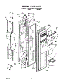 08 - Freezer Door parts for Whirlpool Refrigerator 4ED25DQXVN00 / from AppliancePartsPros.com