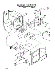 09 - Dispenser Front parts for Whirlpool Refrigerator 4ED25DQXVN00 / from AppliancePartsPros.com