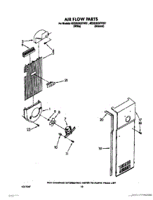 12 - Air Flow parts for Whirlpool Refrigerator 4ED25DQXVN01 / from AppliancePartsPros.com