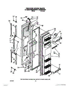 08 - Freezer Door parts for Whirlpool Refrigerator 4ED25PWXWN01 from AppliancePartsPros.com