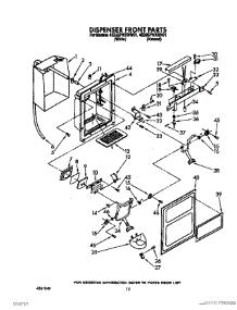 09 - Dispenser Front parts for Whirlpool Refrigerator 4ED25PWXWN01 from AppliancePartsPros.com
