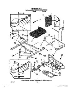 11 - Unit parts for Whirlpool Refrigerator 4ED25PWXWN01 from AppliancePartsPros.com