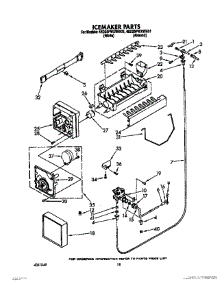14 - Icemaker, Lit / Optional parts for Whirlpool Refrigerator 4ED25PWXWN01 from AppliancePartsPros.com