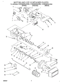 05 - Motor And Ice Container parts for Whirlpool Refrigerator 4YED25DQAB00 / from AppliancePartsPros.com