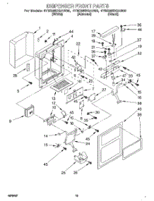 08 - Dispenser Front parts for Whirlpool Refrigerator 4YED25DQAB00 / from AppliancePartsPros.com