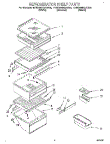 03 - Refrigerator Shelf parts for Whirlpool Refrigerator 4YED25DQAN00 / from AppliancePartsPros.com