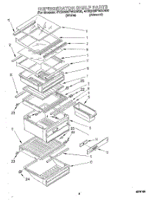 03 - Refrigerator Shelf parts for Whirlpool Refrigerator 4YED25PWAN00 / from AppliancePartsPros.com