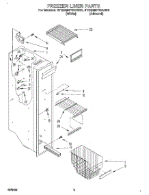 04 - Freezer Liner parts for Whirlpool Refrigerator 4YED25PWAN00 / from AppliancePartsPros.com