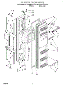 07 - Freezer Door parts for Whirlpool Refrigerator 4YED25PWAN00 / from AppliancePartsPros.com