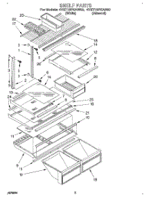 04 - Shelf parts for Whirlpool Refrigerator 4YET18PKAN00 / from AppliancePartsPros.com