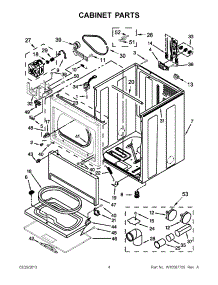 02 - Cabinet Parts parts for Whirlpool Dryer 3LWED5500YW2 / from AppliancePartsPros.com