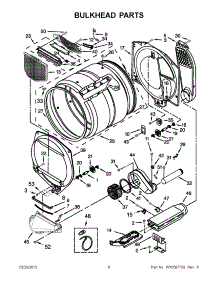 03 - Bulkhead Parts parts for Whirlpool Dryer 3LWED5500YW2 / from AppliancePartsPros.com