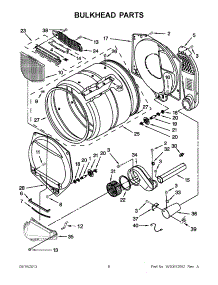 03 - Bulkhead Parts parts for Whirlpool Dryer 3LWGD4800YQ2 / from AppliancePartsPros.com