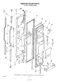 05 - Freezer Door parts for Whirlpool Refrigerator 4KSRF22DTA00 / from AppliancePartsPros.com