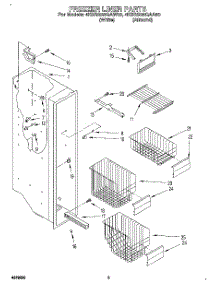 04 - Freezer Liner parts for Whirlpool Refrigerator 4KSRS22QAA00 / from AppliancePartsPros.com