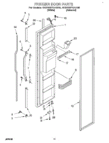 07 - Freezer Door parts for Whirlpool Refrigerator 4KSRS27QAA00 / from AppliancePartsPros.com