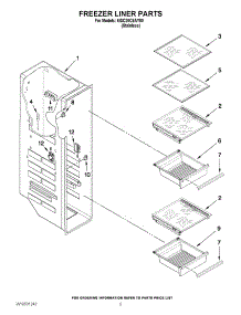 04 - Freezer Liner Parts parts for Whirlpool Refrigerator 6ISC20C6AY00 / from AppliancePartsPros.com