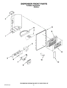 08 - Dispenser Front Parts parts for Whirlpool Refrigerator 6ISC20C6AY00 / from AppliancePartsPros.com