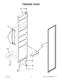 06 - Freezer Door parts for Whirlpool Refrigerator 6ISC21N4AF00 / from AppliancePartsPros.com