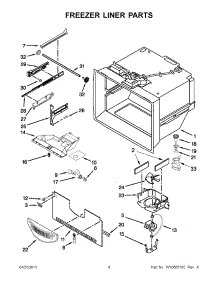 02 - Freezer Liner Parts parts for Whirlpool Refrigerator 5KBFS20EAX01 / from AppliancePartsPros.com