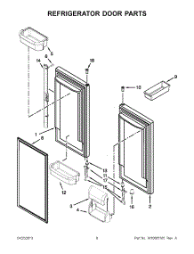 04 - Refrigerator Door Parts parts for Whirlpool Refrigerator 5KBFS20EAX01 / from AppliancePartsPros.com