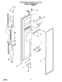 07 - Freezer Door parts for Whirlpool Refrigerator 6ED25DQXBN00 / from AppliancePartsPros.com