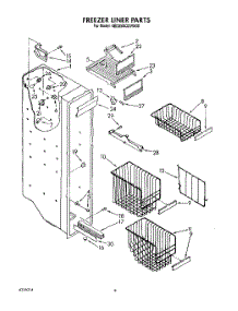 05 - Freezer Liner parts for Whirlpool Refrigerator 6ED25DQXVN00 from AppliancePartsPros.com