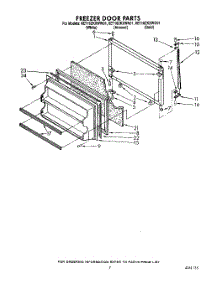 06 - Freezer Door parts for Whirlpool Refrigerator 6ET16ZKXWG01 / from AppliancePartsPros.com