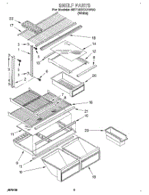 04 - Shelf parts for Whirlpool Refrigerator 6ET18ZKXAN00 / from AppliancePartsPros.com