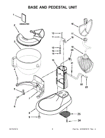 03 - Base And Pedestal Unit parts for Whirlpool Mixer 5KSM7581ACA0 / from AppliancePartsPros.com