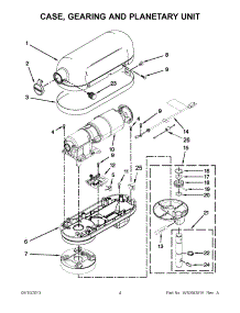 02 - Case, Gearing And Planetary Unit parts for Whirlpool Mixer 5KSM7581AMS0 / from AppliancePartsPros.com