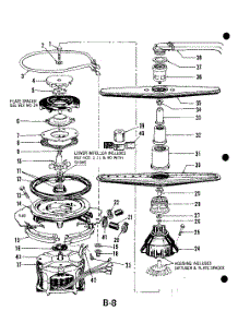 19 - Motor, Heater And Spray Arm parts for Whirlpool Dishwasher 8501L30 / from AppliancePartsPros.com