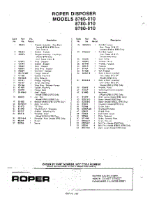 02 - Section parts for Whirlpool Disposer 8780010 / from AppliancePartsPros.com
