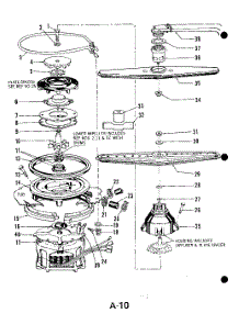 07 - Motor, Heater And Spray Arm parts for Whirlpool Dishwasher 8581L30 / from AppliancePartsPros.com